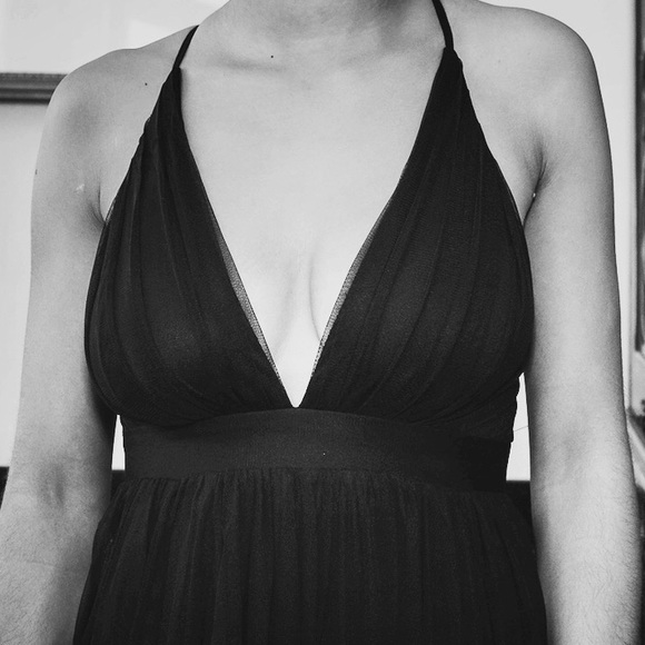 Blue deep V with double leg slits - Picture 3 of 4